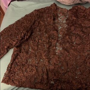 3 piece chocolate brown pant suit